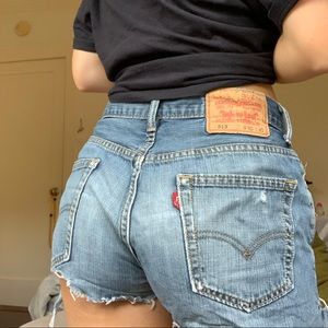 Vintage distressed Levi jean shorts